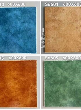 600美式田园直角仿古砖客厅餐厅绿色地板砖顶楼花U园庭院瓷砖防冻