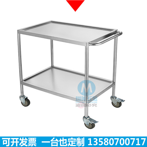 幼儿园学校实验室工具仪器械小推车护理换药车304U无磁加厚手推车