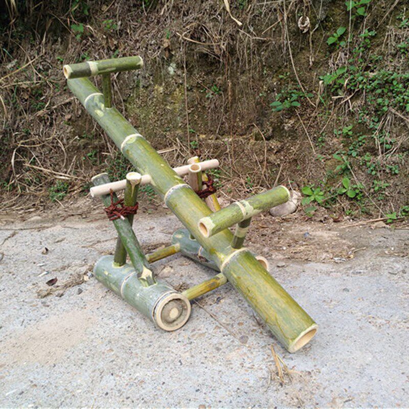 竹玩具儿童跷跷板竹制翘翘板双人木马幼儿园玩具安吉游戏器材