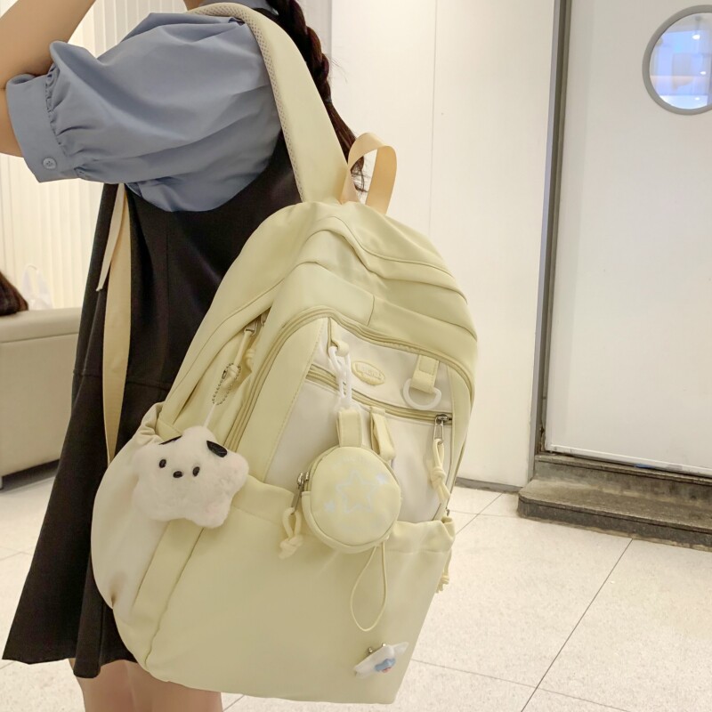高颜值少女初中生高中生双肩包韩版大容量背包学院风大学生书包女