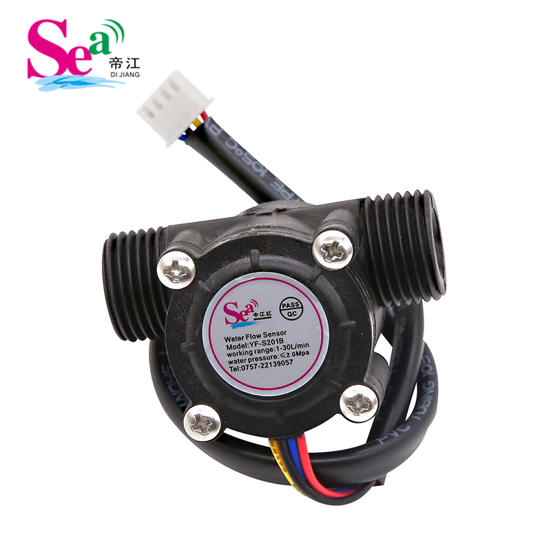 热水器专用水流量传感器帝江霍尔流量计  4分外丝,5V YF-S201B