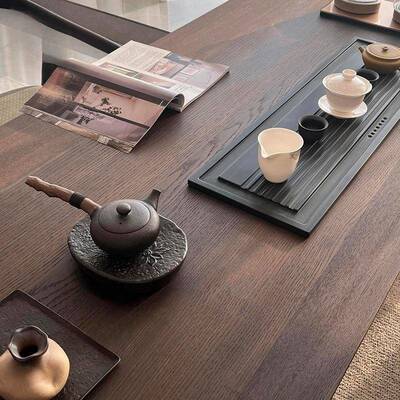 新中式高黑胡桃木茶端桌2025泡新款办公室茶MKF台现代简约实木茶