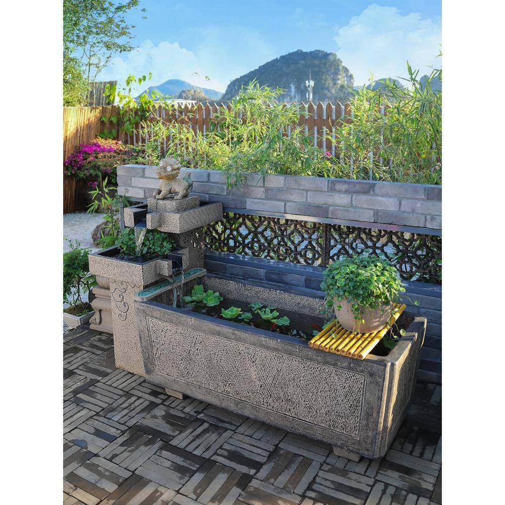 GZ6M中台式流JEF水摆件庭院院子园阳户外布置花造景小鱼池水景鱼