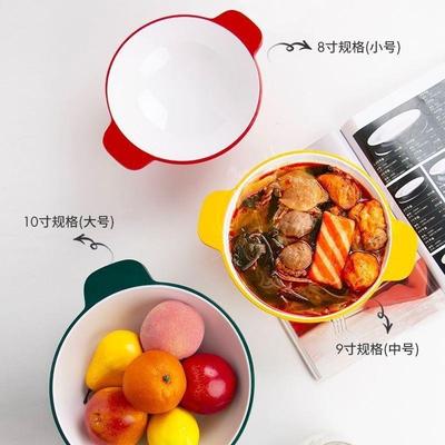 A摔5密胺烫AL101712仿瓷餐饮店冒菜双耳碗商温用麻辣烫耳朵米线防
