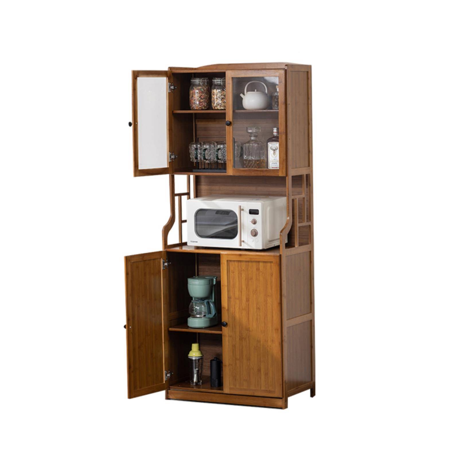 A9L楠竹架厨层房物微波炉架餐边柜菜柜落地多收纳MBZ储物置柜子家