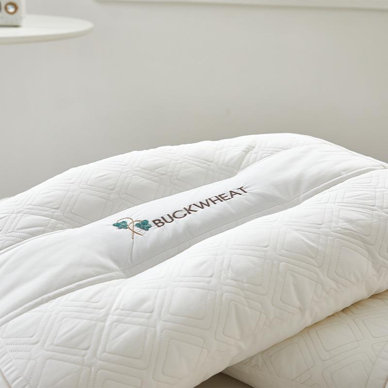 莱克家纺全棉植DLK物养可荞护麦枕头深度定型枕芯