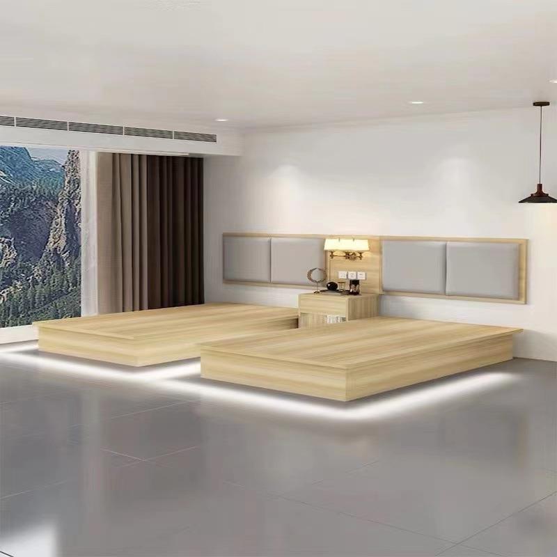 宾馆专用床酒店家具标间全套酒DHG店浮床客简约房民悬公寓单宿双