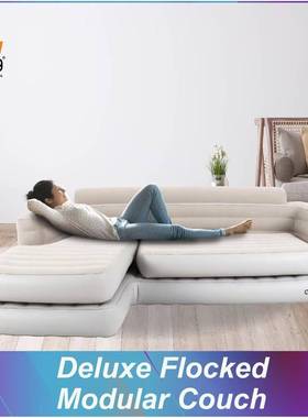 JILONG气沙YAI发双加厚懒人气垫多充功能户外便携式折充气沙叠发