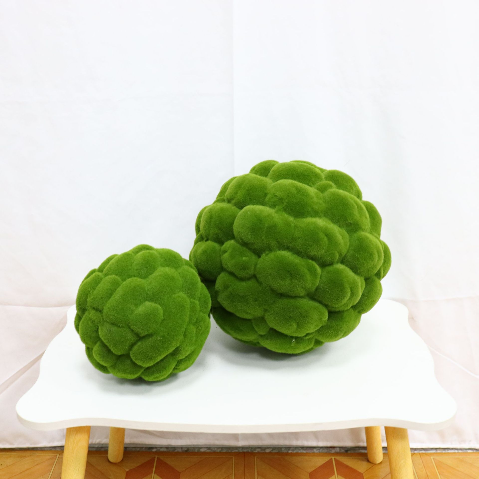 仿真植绒草球苔藓球绿色青苔球橱窗商场造景摆件手工清新森系