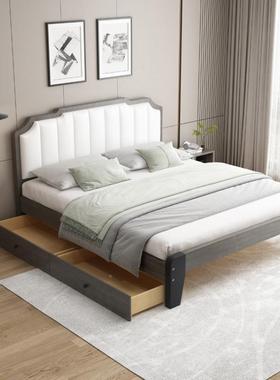 头软包卧室1.8米双人床床5北出VDO租房经济型1.2m单人.床架民宿1