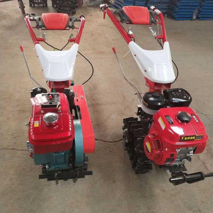 小施型种肥耕耘机手推式CAI汽油用柴油轮播式履带式多途耘播机趟