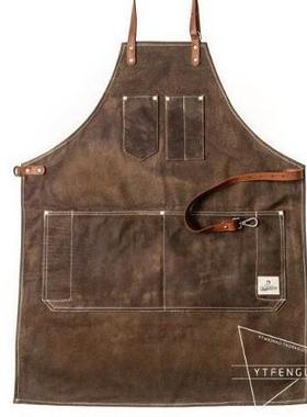 围裙防水复古颜多色油帆蜡NMR工具围腰工衣木工电工厚布园林作工