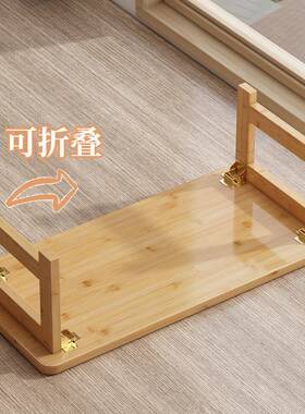 榻楠桌竹窗桌可折COX叠榻米懒人床上作业桌实木炕桌茶几电脑飘桌