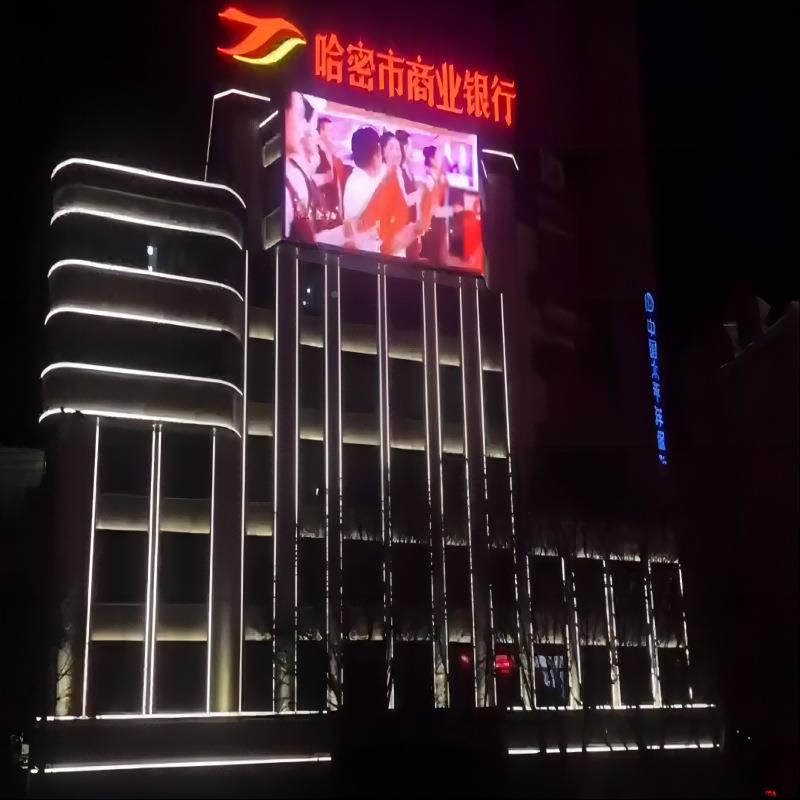 LED广彩告屏户外显钢丝绳网状广告播幕墙示ONO网格色屏电脑手机放