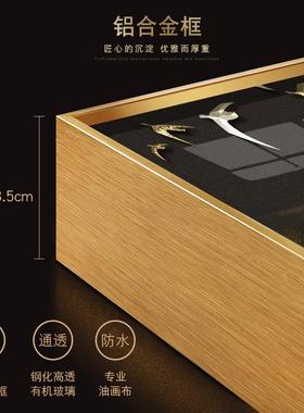 简欧轻奢客厅装饰画现代简约色线条金OQY抽象艺术室床正头卧方形