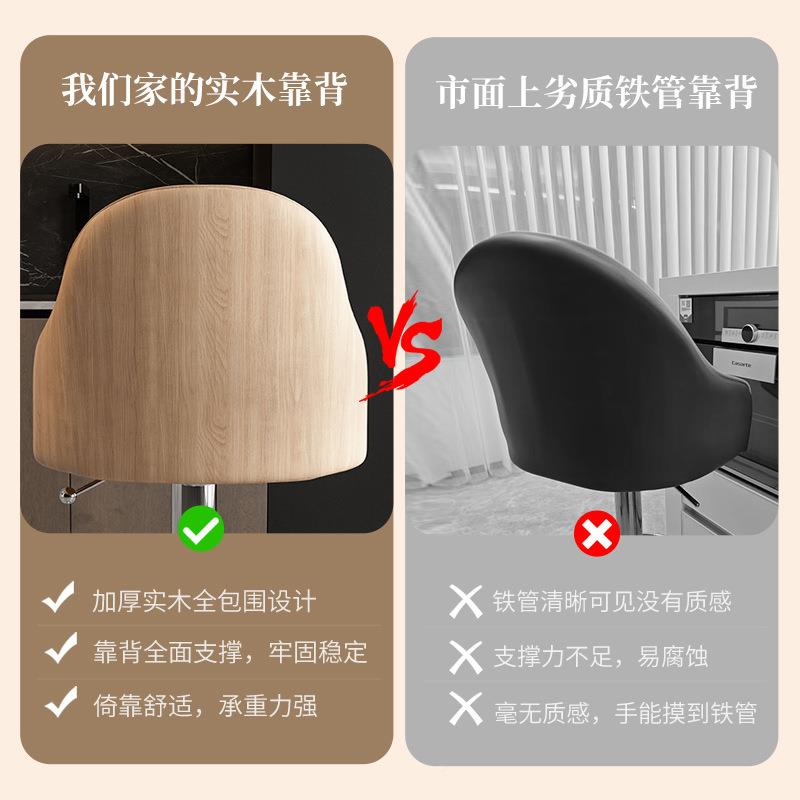 降吧台椅升子旋转高凳子有TNR靠背吧吧凳家用前台酒轻奢椅高脚凳