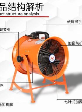 尔便携式电动v手提风机SFT-300-36V110240v船用轴流风机鼓风805台