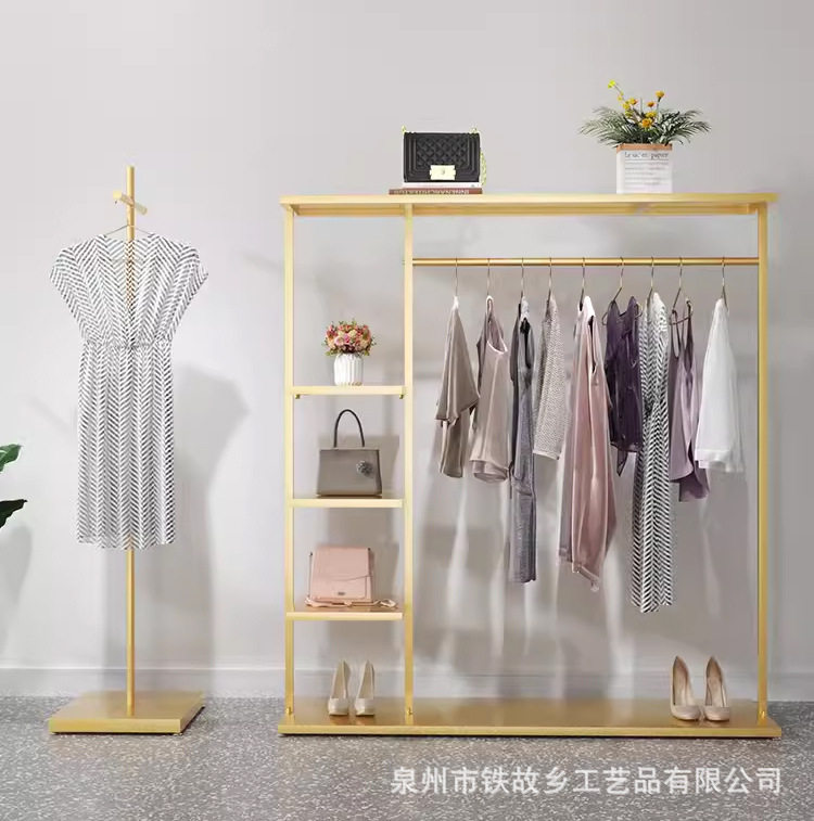 简约铁艺多层落地服装展示架