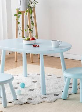 儿童实学习书桌儿幼F7665S56园桌椅套装早教方木桌字写桌宝宝白色