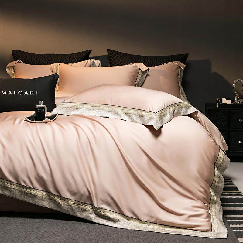 蒂亚014s端支轻奢全棉长绒棉色玛蒂亚长织提花玛四件套纯棉贡缎高