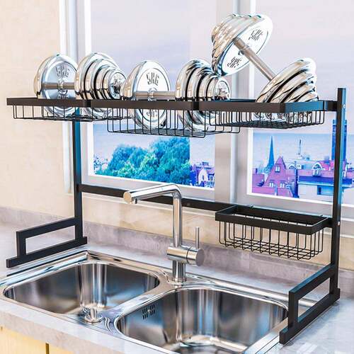 槽不锈水槽沥水钢厨置物架水碗收碟收纳沥水房架厨房纳水果清洁篮
