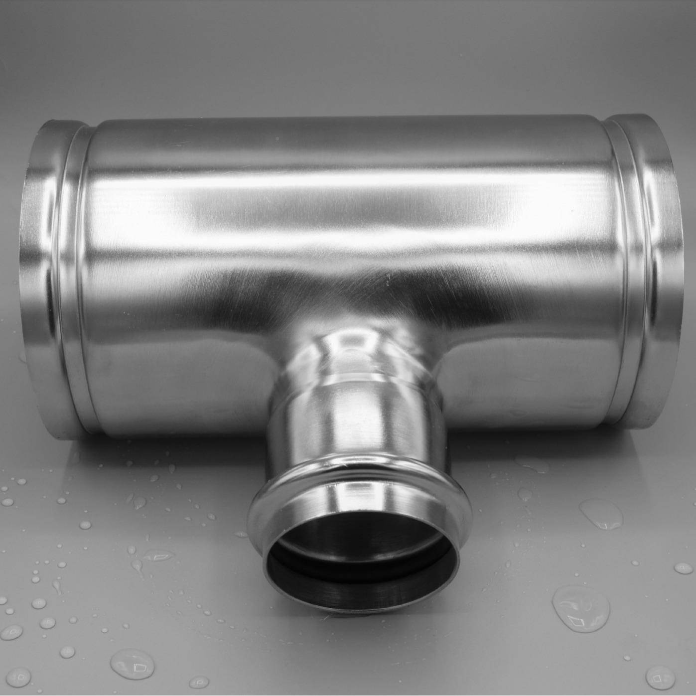 不锈钢兰沟槽管RHW异径中小三通沟槽双卡压30卡4件快装弯头压法薄