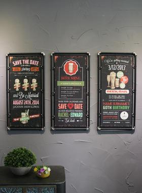 厂家酒直销复古创意铁装艺水画管木板吧网DUA咖餐厅墙壁挂件壁挂