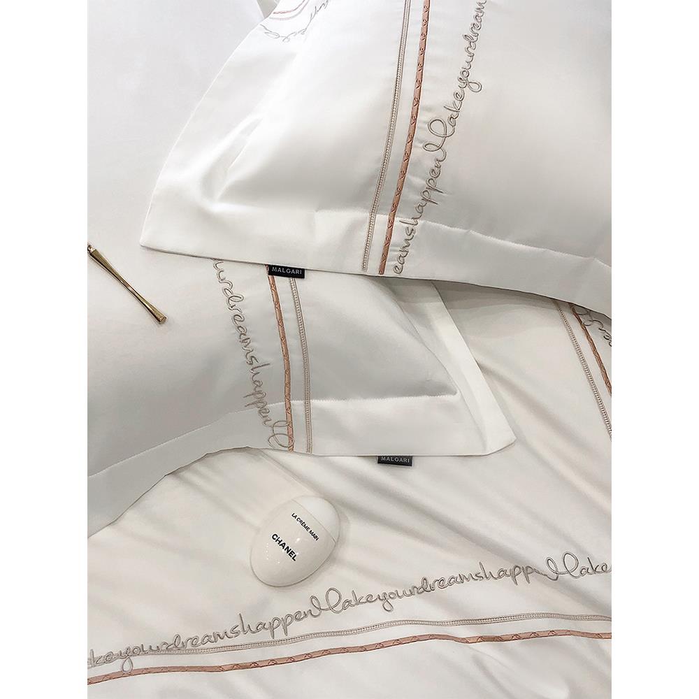 轻奢棉高端别墅床1品简约40支长POR1绒棉四件套00全棉纯刺绣被套