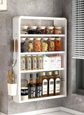 空间打纳孔收置置架多功能调味品打孔免厨房调味YEW瓶物架免墙物