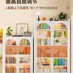 F99H59S9钢制书柜夹家用缝带门尘儿童书架落地置物客角落可移防动