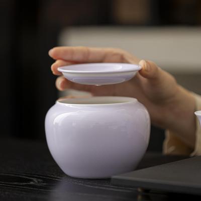 紫陶瓷建水茶洗茶渣筒水盂盂带茶盖家用WMP水茶道茶具配件水洗废