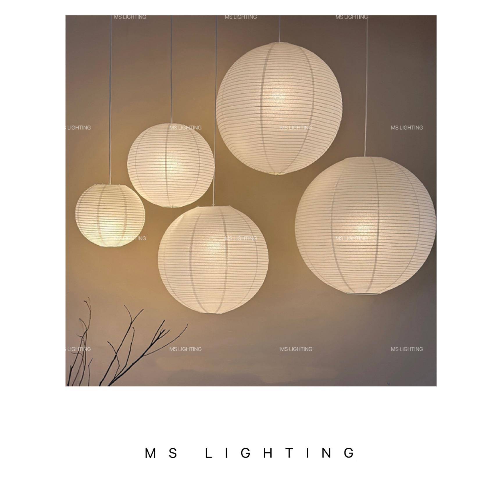 野口勇圆风日式复古纸灯AOM球卧室餐厅球服装形店宣纸民宿诧寂吊