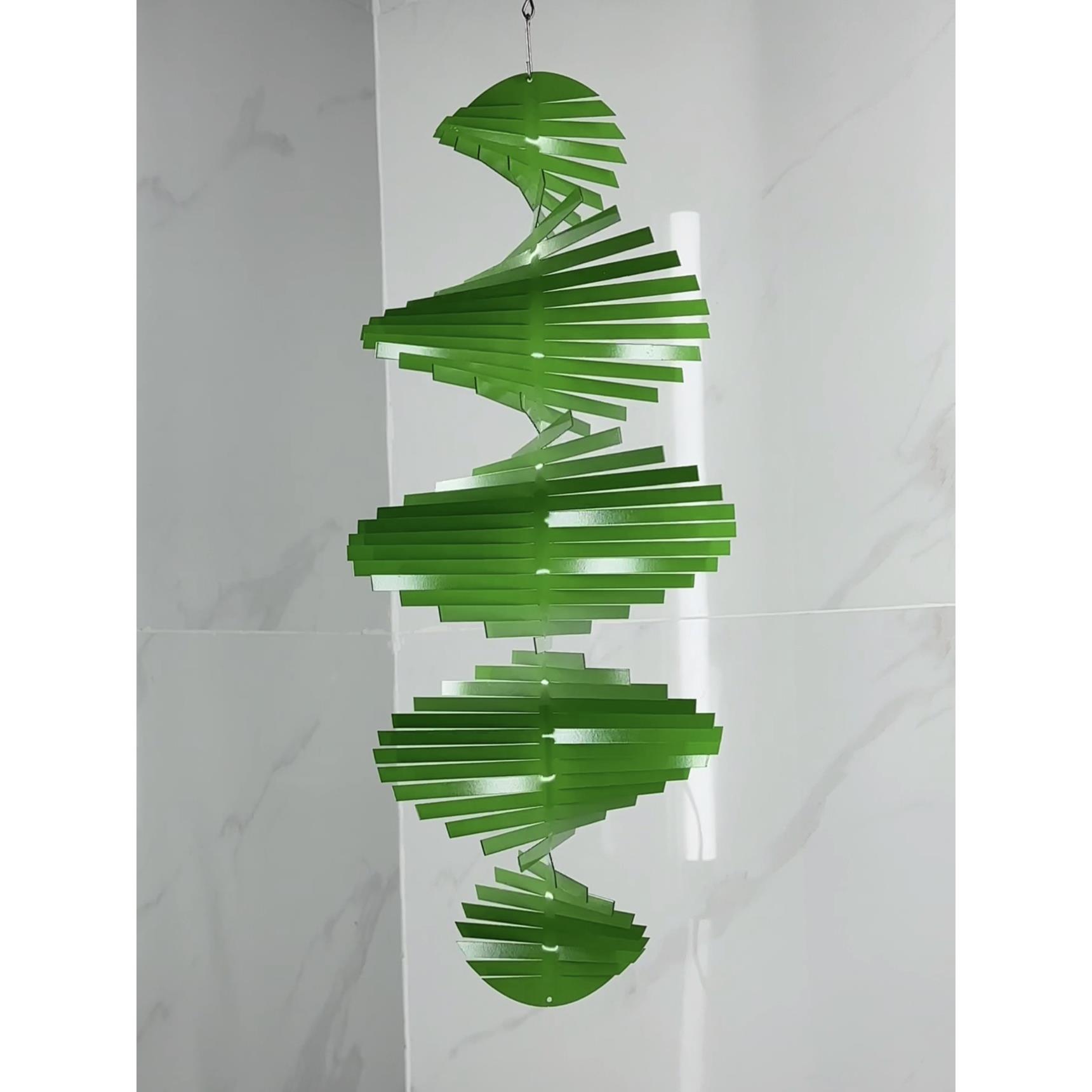 北欧3d风螺旋形旋转风铃立体挂件三d艺术和旋不锈钢视觉挂饰风吹