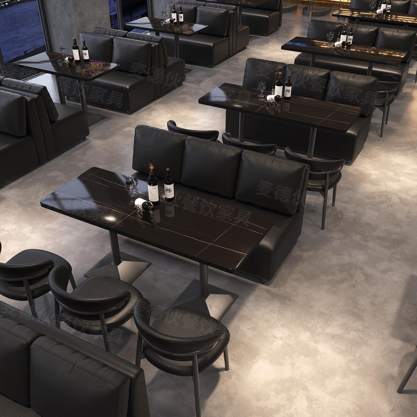 酒吧沙发卡座小酒馆清吧西餐咖啡厅台球室奶茶店餐饮商用桌椅组合
