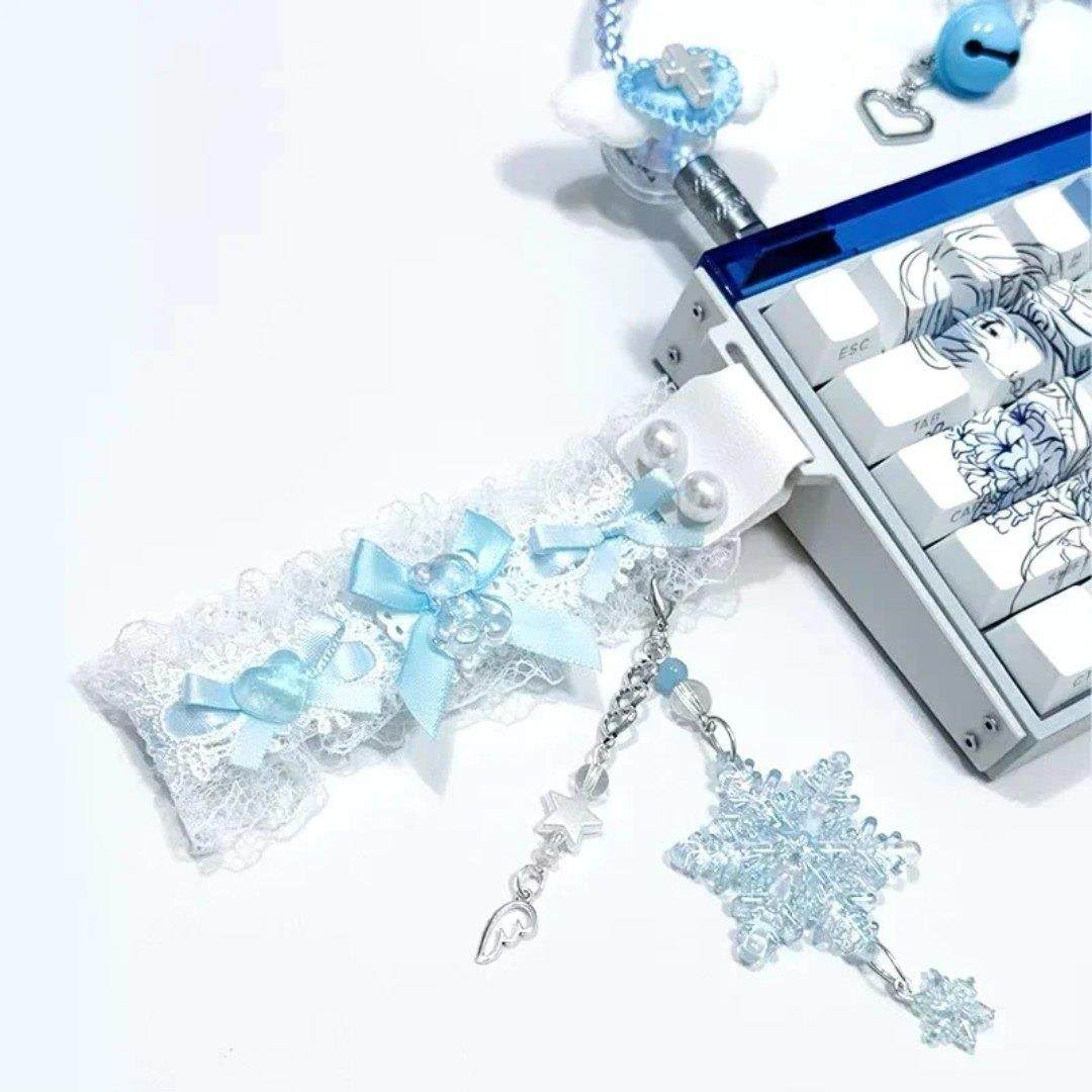 蕾丝键盘飘带可爱挂件Wooting键盘周边键盘装饰迈从ATK美加狮配饰