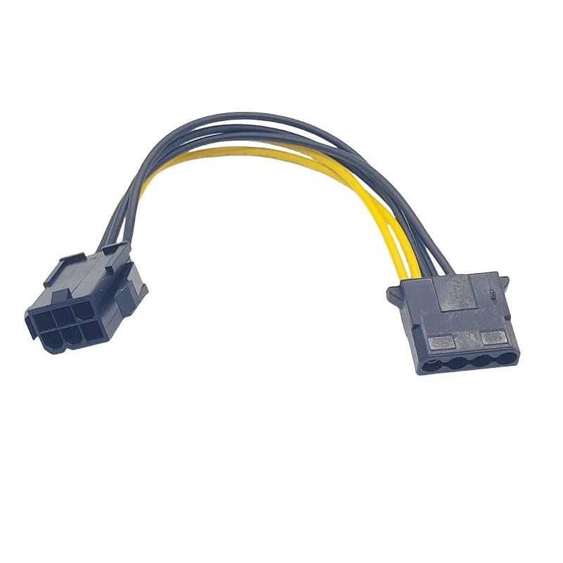 电脑显卡风扇互转 大4P转显卡6p转接线 6针接口转大4D电源供电线