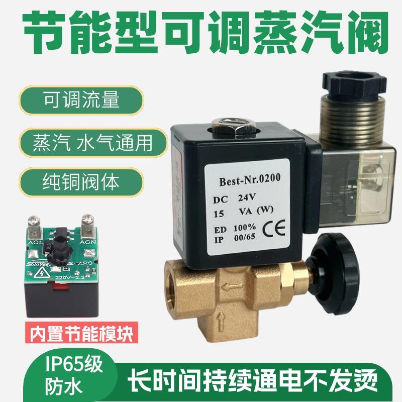 可调蒸汽电磁阀 TJF-08 2分接口 烫台熨斗蒸气气阀 AC220V DC24V