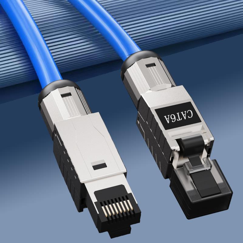 40G/CAT8八类网络跳线千兆万兆6A超六七类光纤线音视频传输连接线