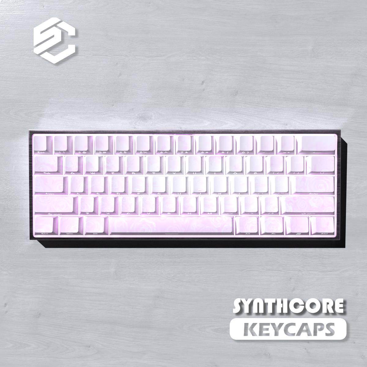 玫瑰海岸键帽侧刻清仓个性原厂高度键帽适配60 61 68机械磁轴键盘