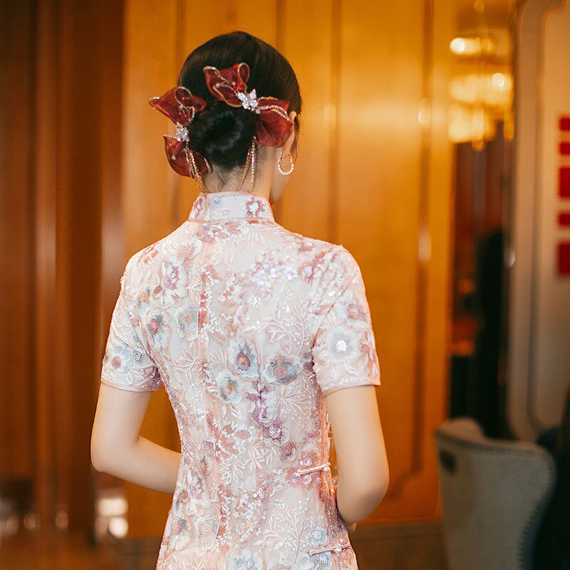 时光裁剪芷若 2025新款新娘旗袍敬酒服改良订婚连衣裙年轻气质