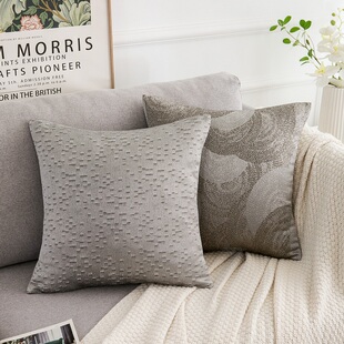 抱枕套55x55cmo大尺寸床背客厅沙发后背靠垫阳台飘窗靠枕不含芯灰