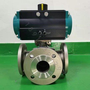 气动三通球阀DN50不锈钢蒸汽水油换向L/T型转向调节阀换向切断阀