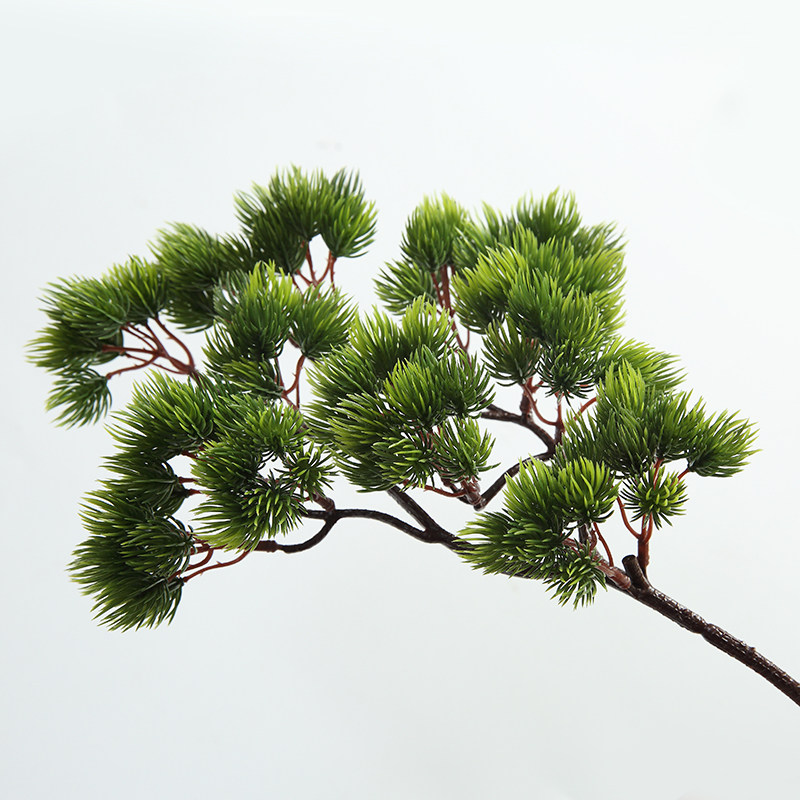 小美人松厂家迎客松树叶盆景配件松针崖柏叶仿真松枝户外假树造景