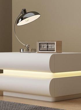 新款家用USS网红奶油白色床头储柜皮意简式极卧室实木质床边收纳