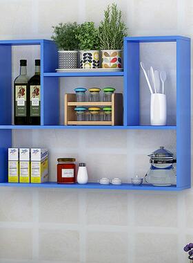 创意墙上物架免打孔墙置面书挂VJD墙架卧室储物隔板架装饰壁壁柜