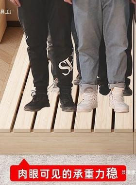 实木床日式榻榻米NOU床架出租房板架落地主卧人地台骨家用双防潮