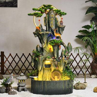 大型假山流水喷泉鱼缸摆件户外别墅花园庭院装饰鱼池景观造景招财