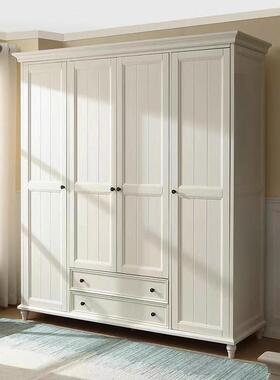 法式复古实木风26577衣柜式小户型储物衣美奶油卧室收纳实木柜子