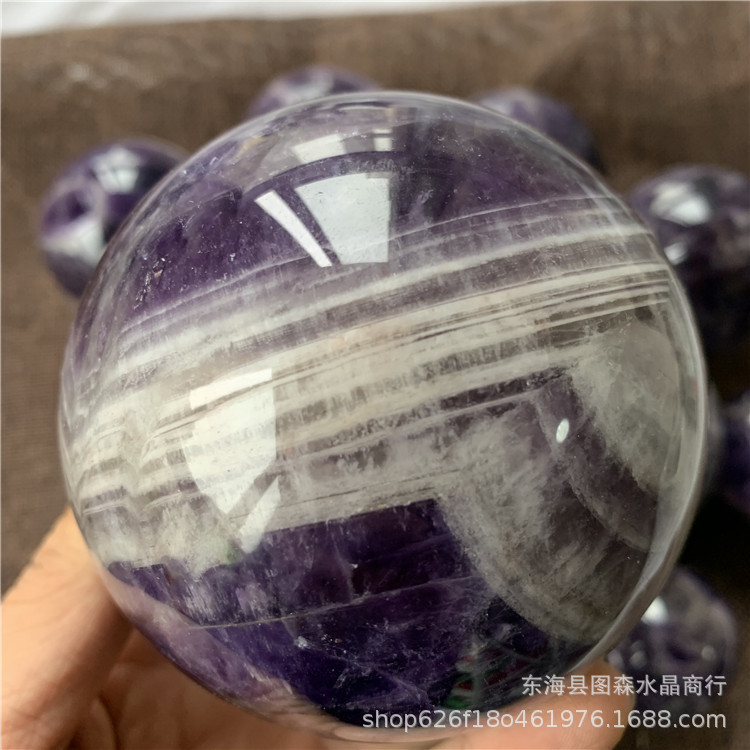 批发梦幻紫晶球摆件纹路清晰花纹漂亮居家办公工艺品摆件