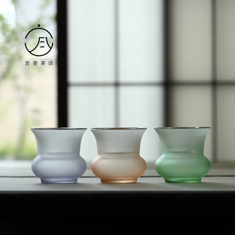 宜室茶话玻璃带盖建水茶洗